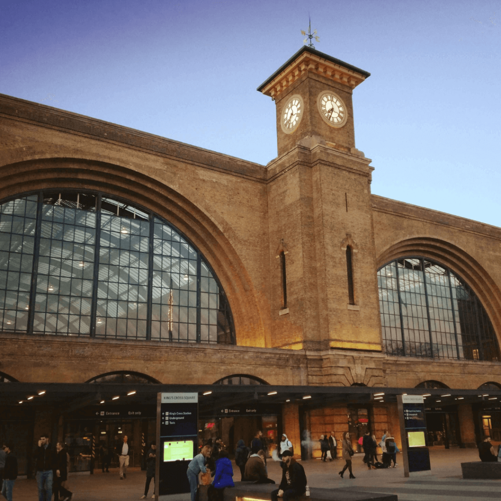 Entrance of King's Cross Station, UK.